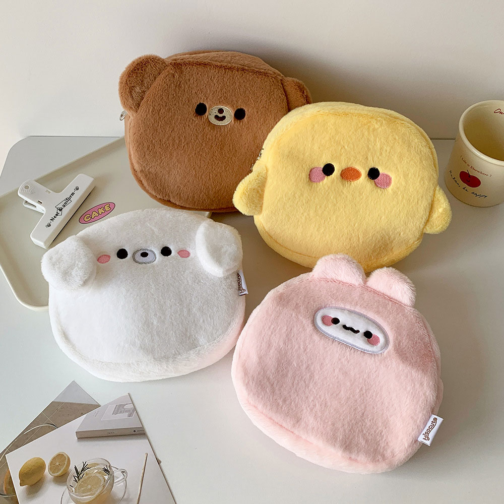 Skincare Animate - Cute Girl Cartoon Plush Makeup Bag,