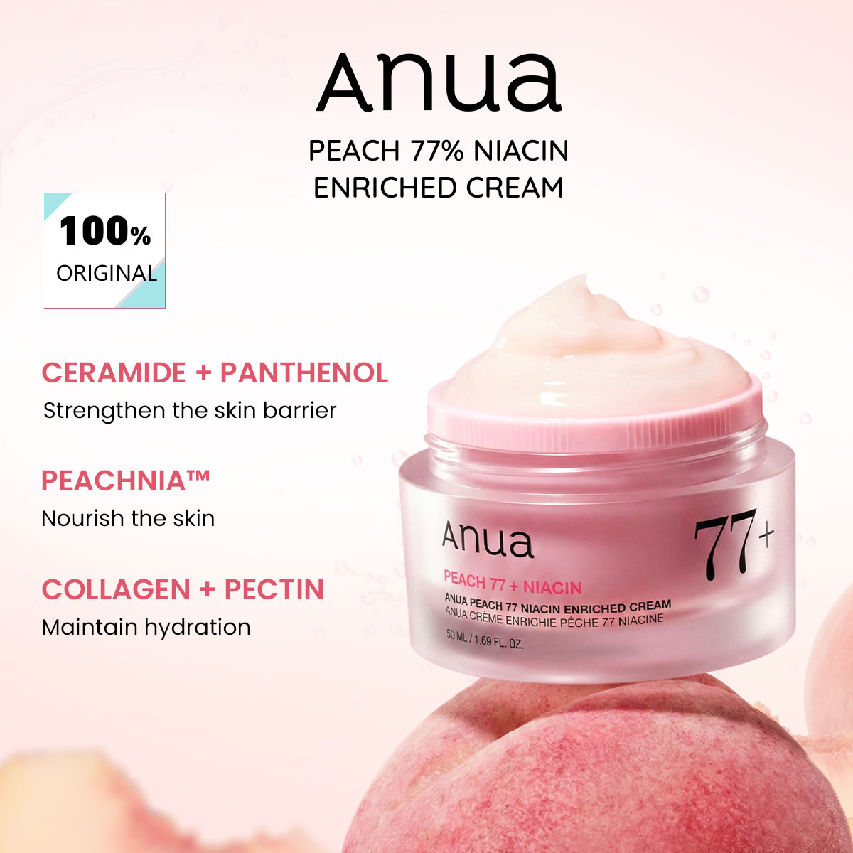 Skincare Niacinamide - ANUA Peach 77% niacin enriched cream