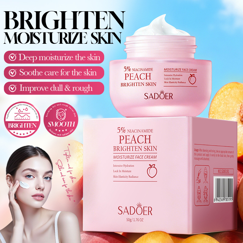 Skincare Niacinamide - SADOER Peach Niacinamide Brighten Face Cream
