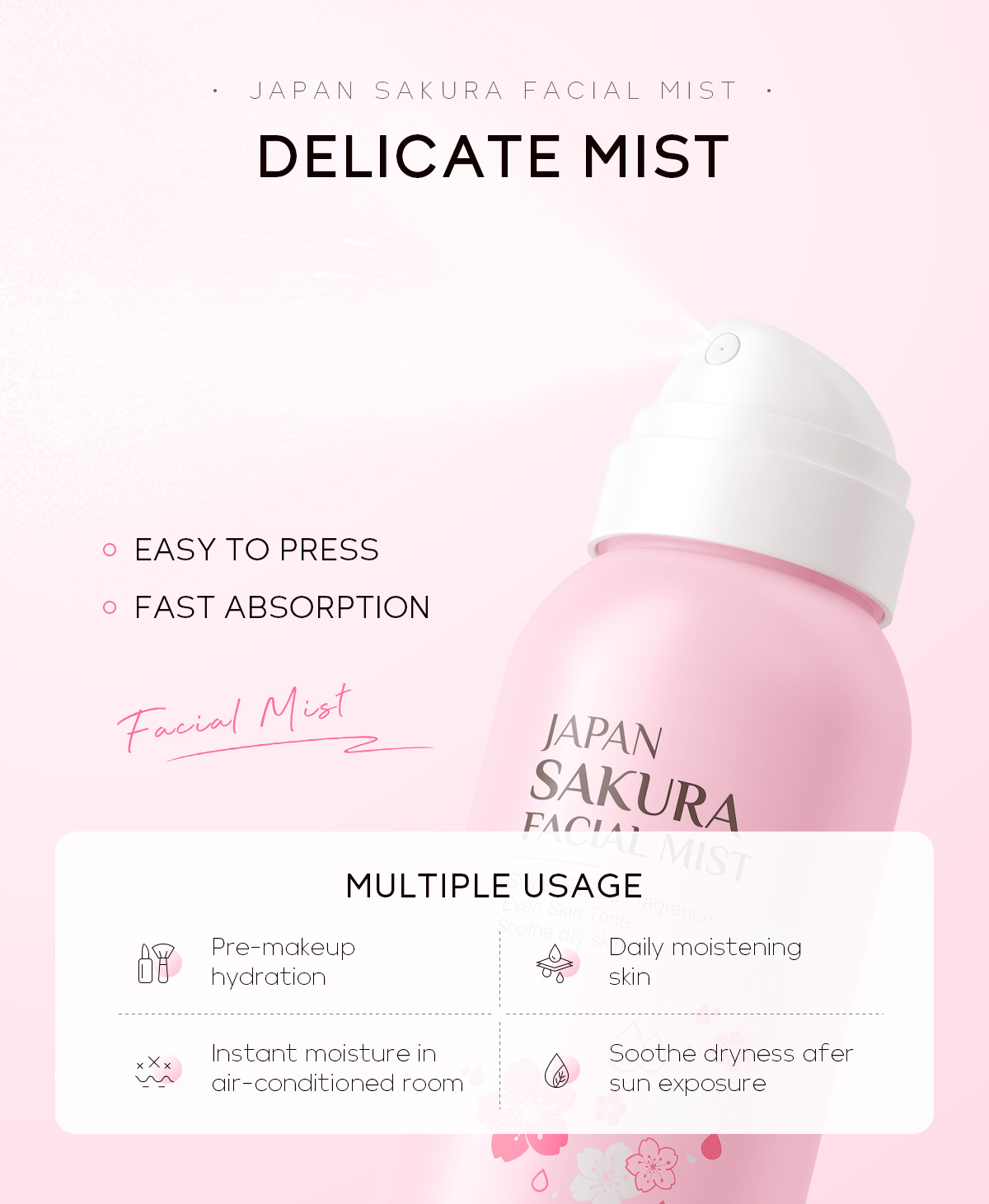 LAIKOU Sakura Facial Mist Brig - Skincare Niacinamide review and price