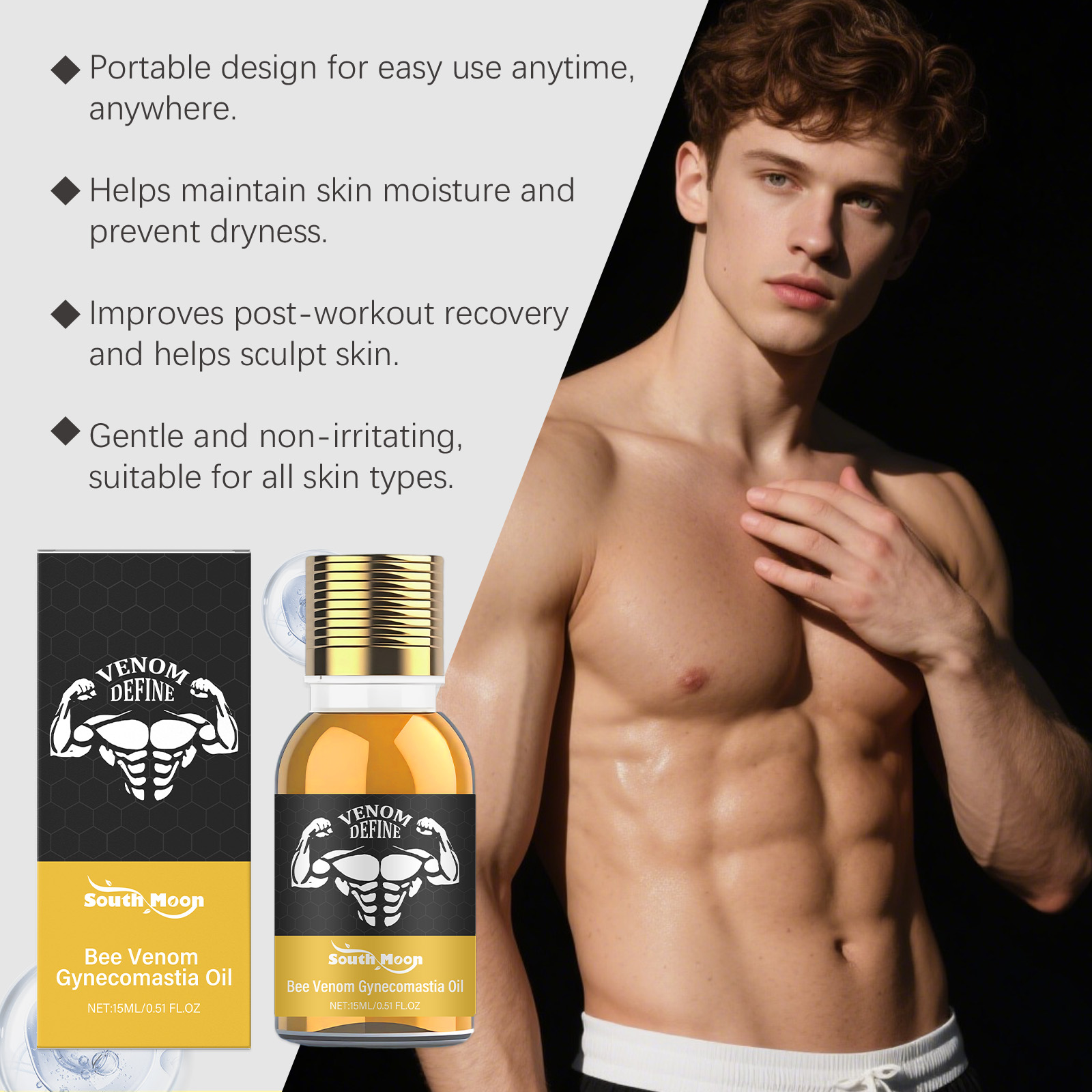 Bee Venom Gynecomastia Oil For - Skincare Natur E review and price