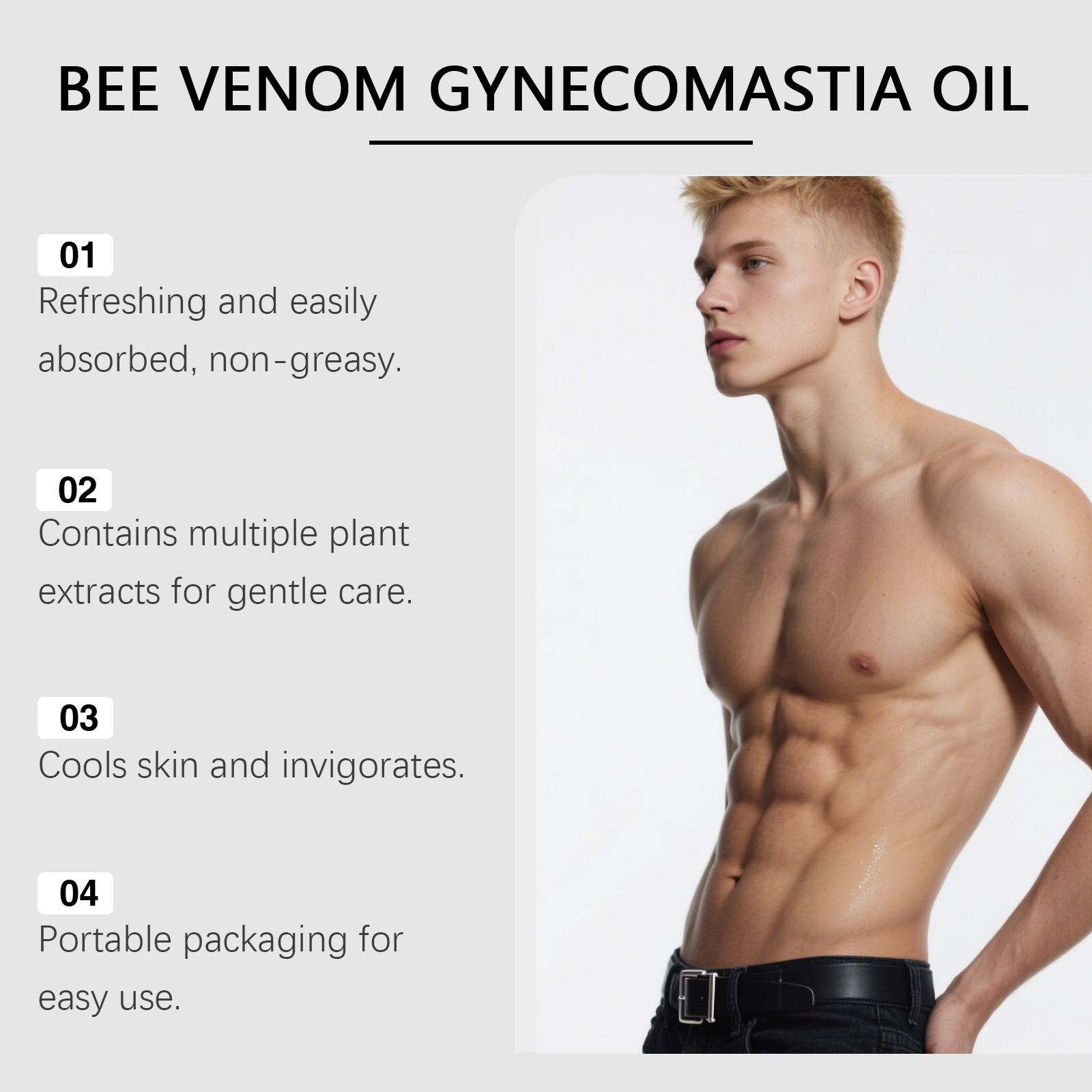 Bee Venom Gynecomastia Oil For - Skincare Natur E review and price