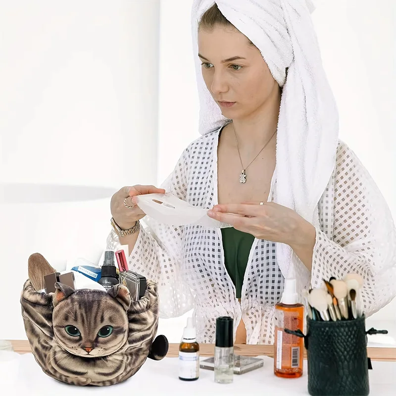 Cat-Shaped Cosmetic Storage Ba - Skincare Animate review and price